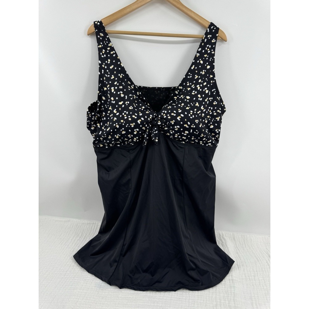 Swimsuits For All Plus Size 26 One Piece Empire Bathing Suit Swim Dress Black